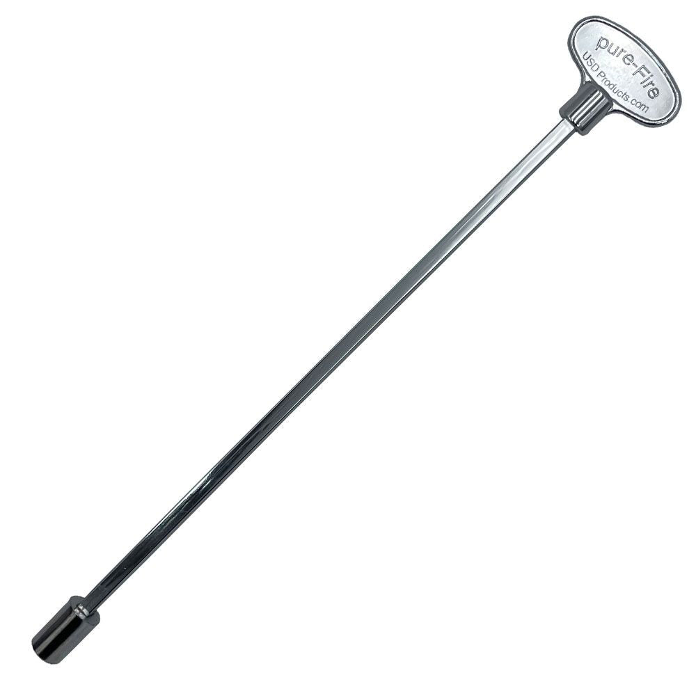 American Fire Glass 12-Inch Polished Chrome Universal Gas Key