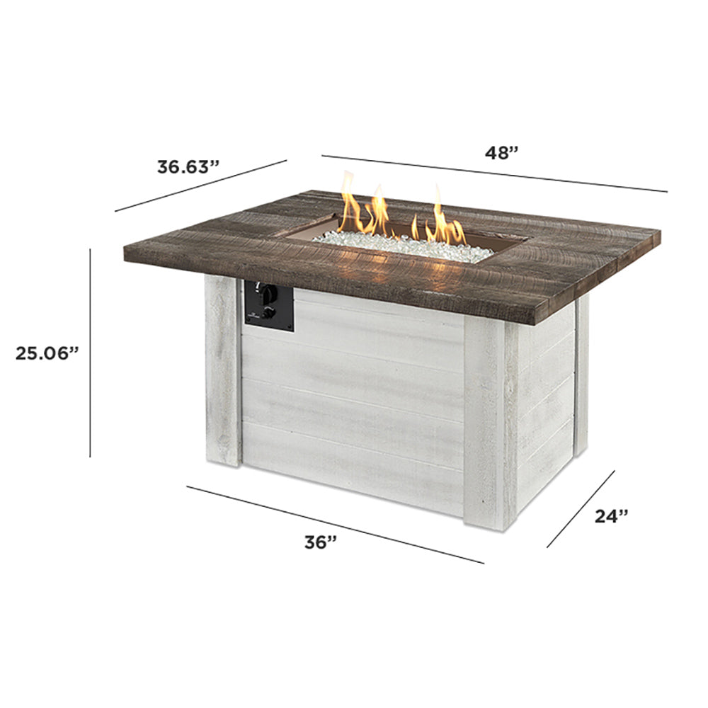 The Outdoor GreatRoom Company ALC-1224 Alcott Gas Fire Pit Table, 36.75x48-Inches