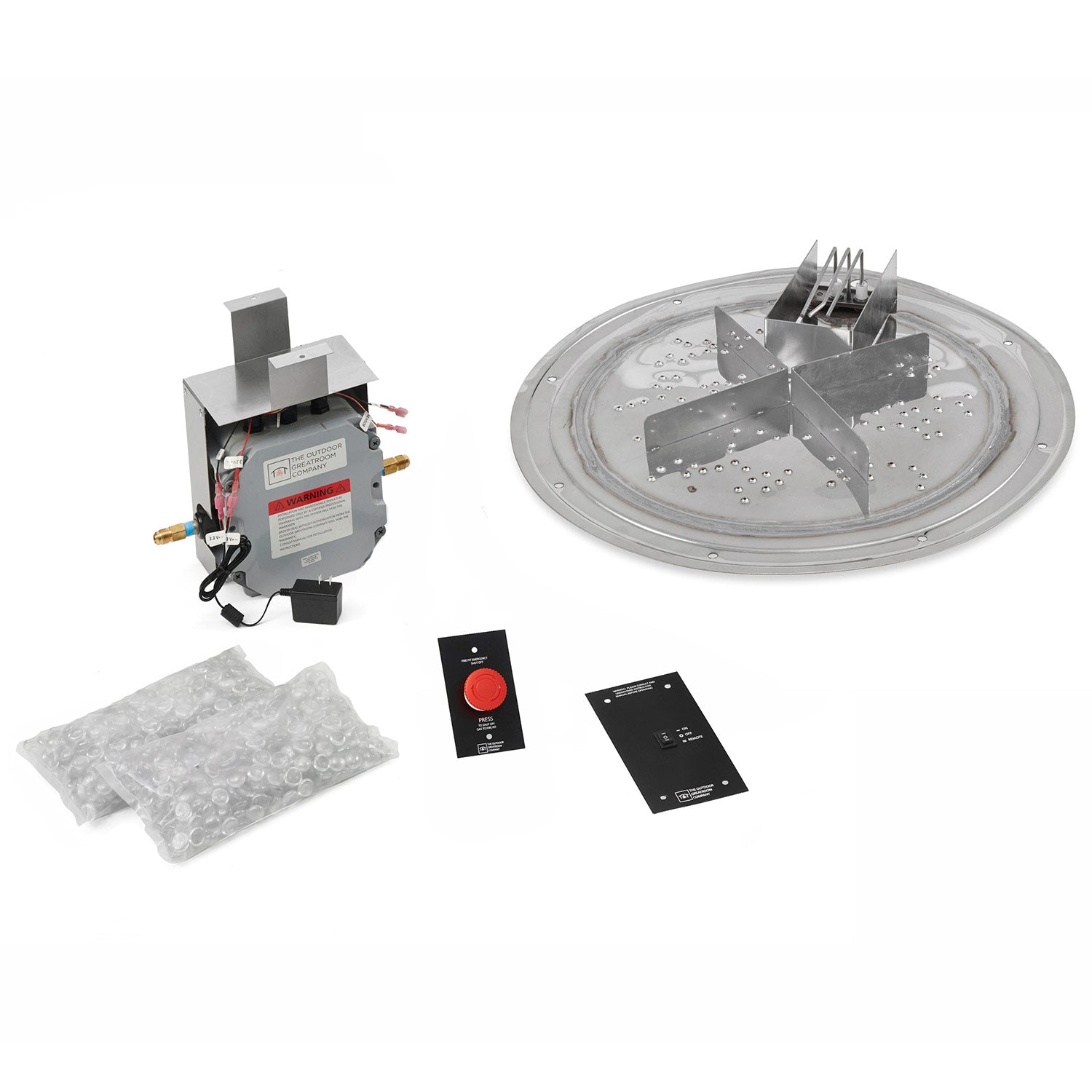 The Outdoor GreatRoom Company Crystal Fire Plus Electronic Ignition Fire Pit Burner Insert