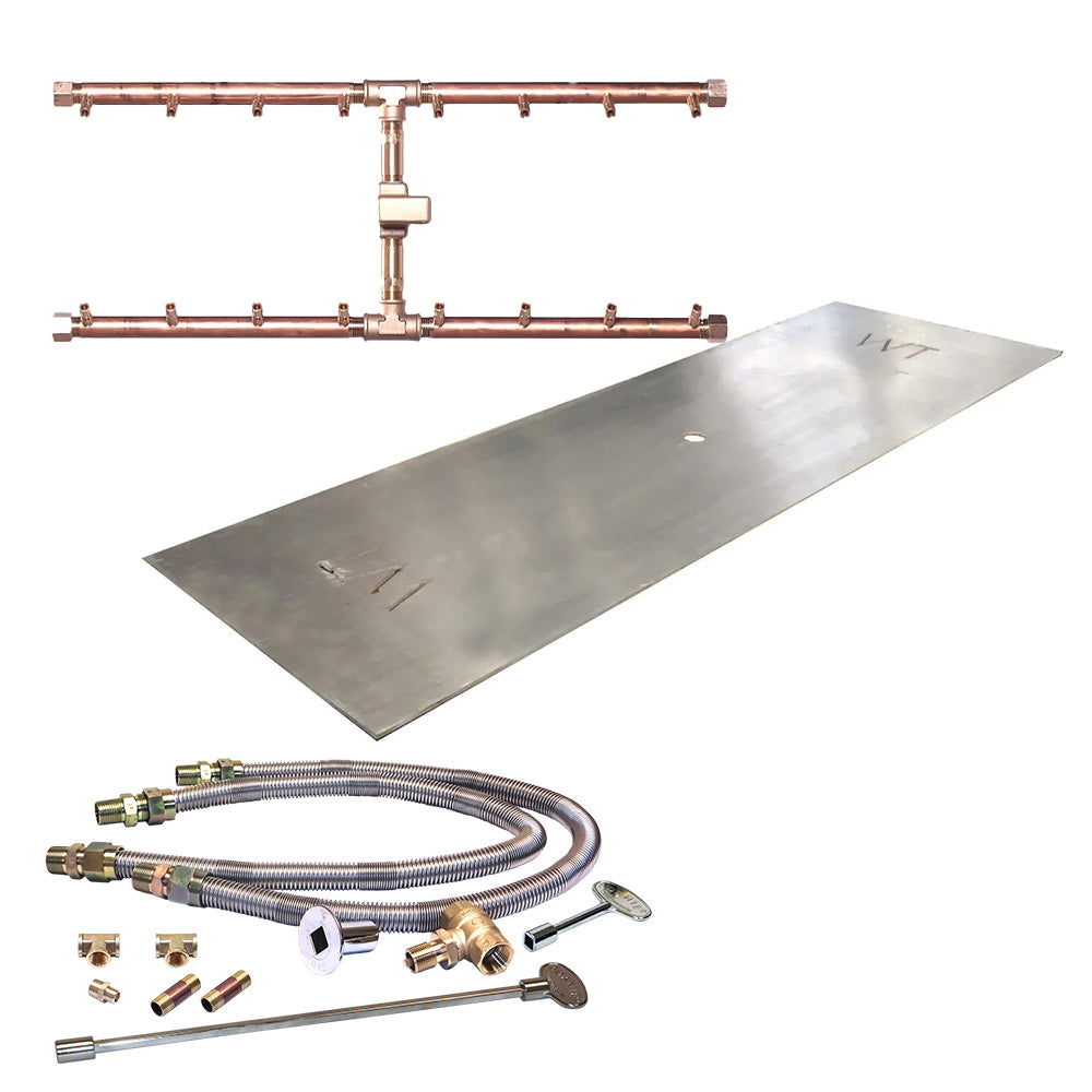 Crossfire by Warming Trends CFBH-FLKV Match Light H-Style Brass Gas Fire Pit Burner Kit