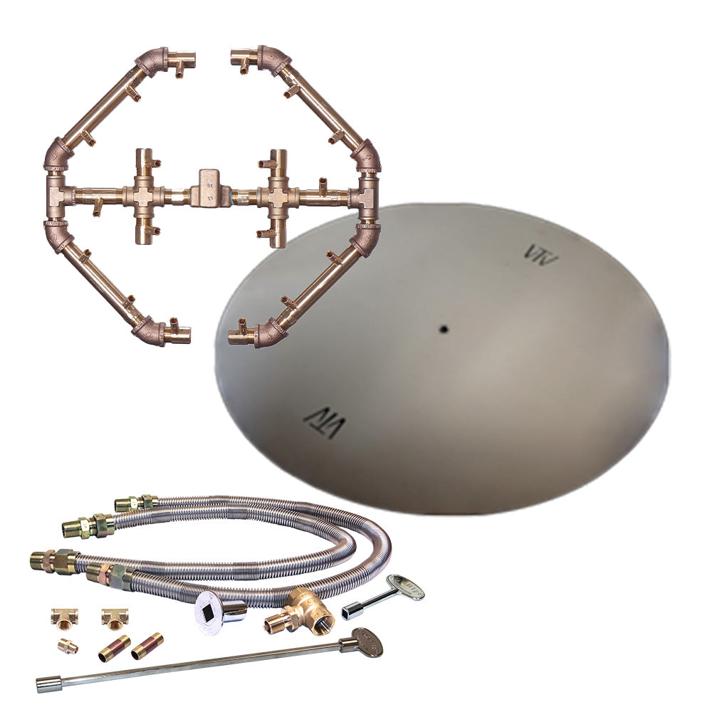 Crossfire by Warming Trends CFBO-FLKV Match Light Octagonal Brass Gas Fire Pit Burner Kit