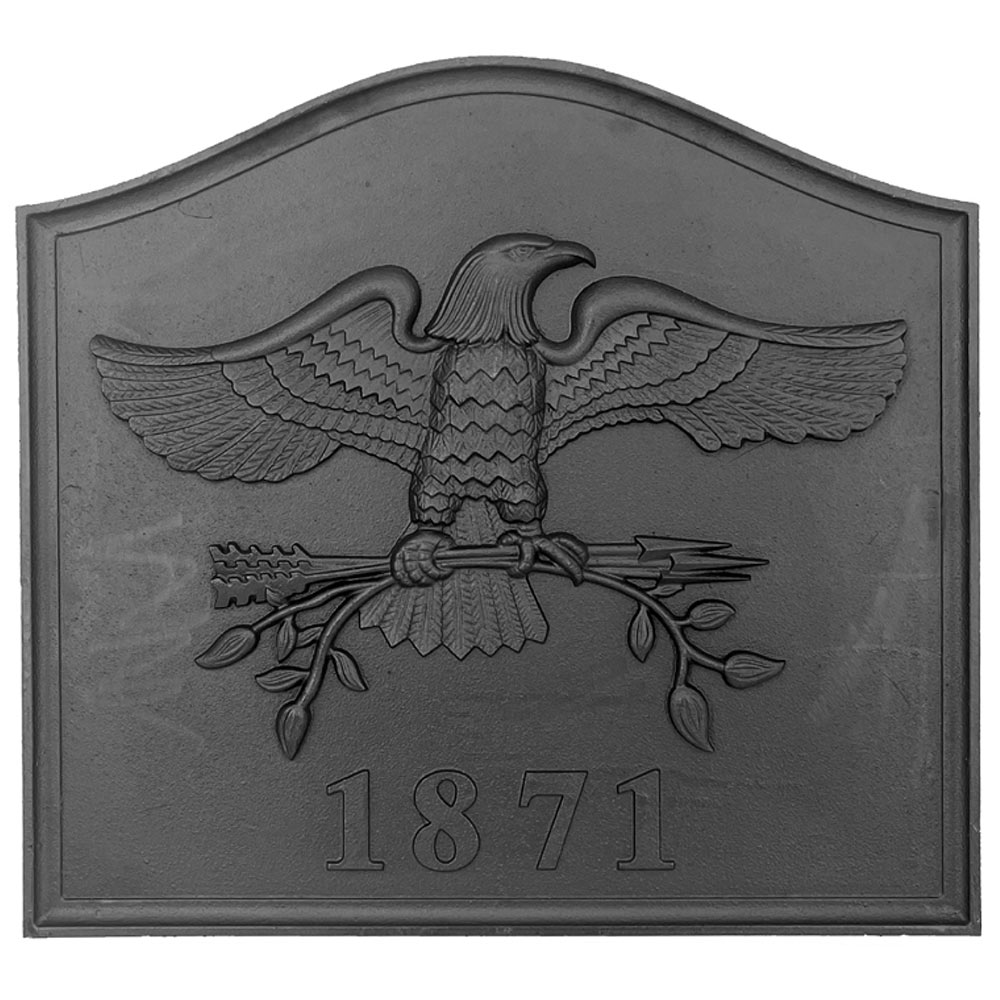 Dagan Black Cast Iron Eagle Fireback, 24x22-Inches