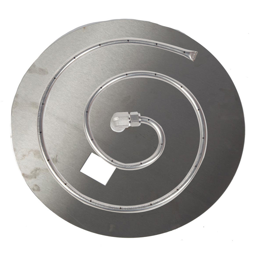 Fire by Design Round Match Light Gas Fire Pit Burner Kit with Round Flat Plate