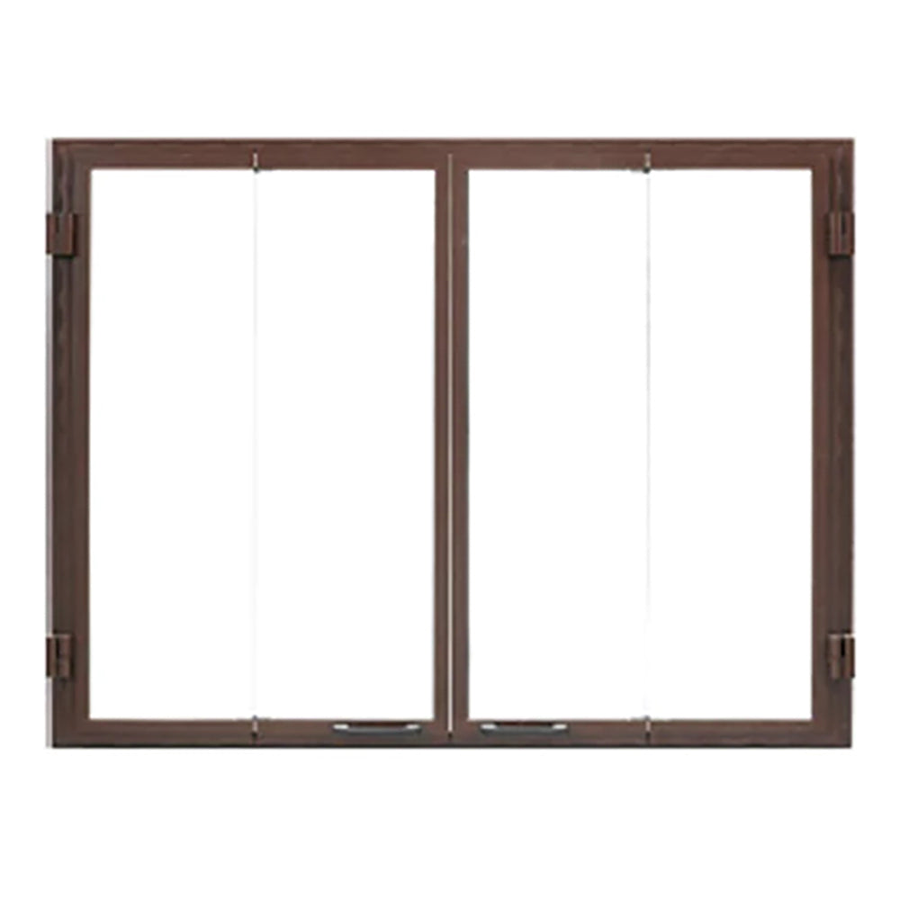 Outdoor Lifestyles Glass Bi-Fold Door with Bronze Finish for Castlewood 42-Inch Outdoor Wood Fireplace