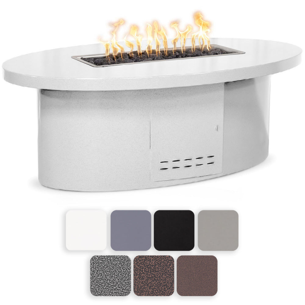 TOP Fires by The Outdoor Plus Vallejo Oval Powder Coated Steel Gas Fire Table