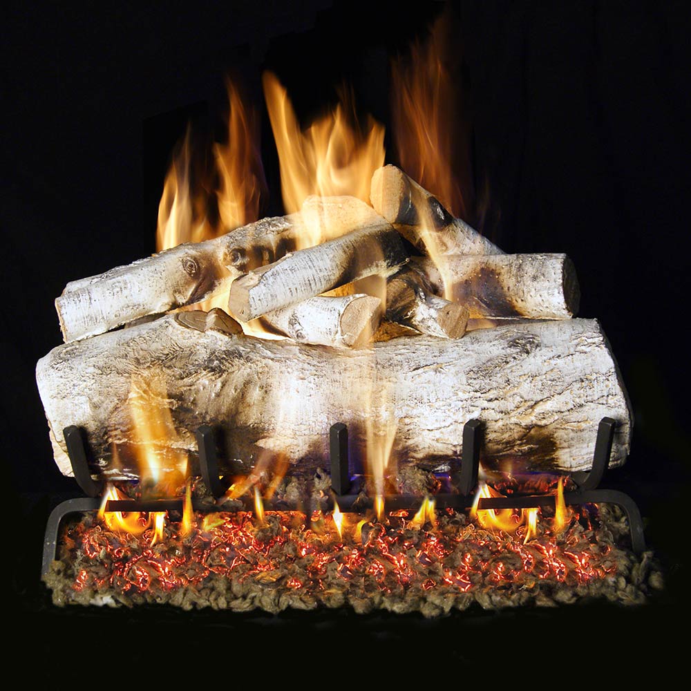 Real Fyre MBW Mountain Birch Vented Gas Log Set, Stainless Steel, Double Sided