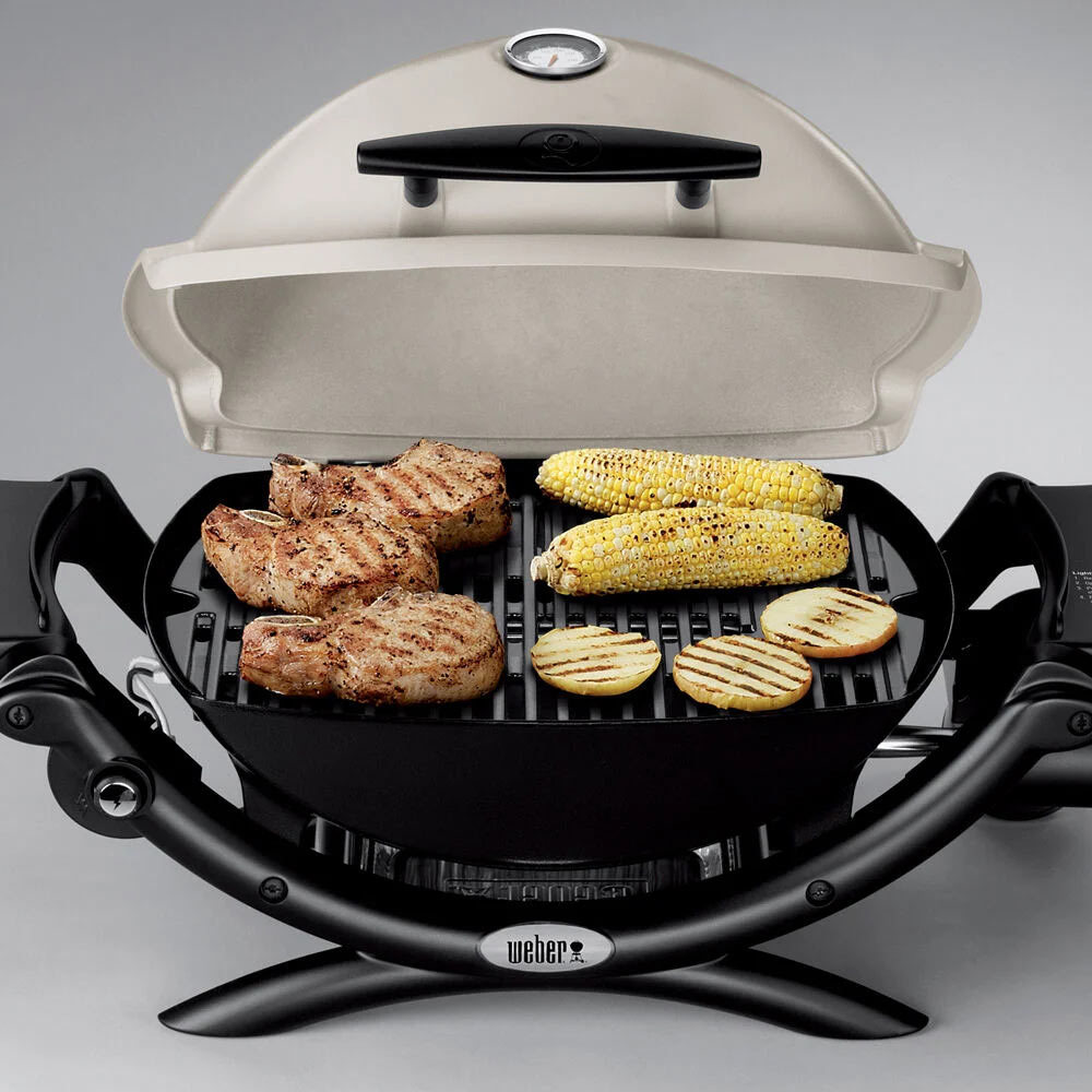Weber Q1200 Portable Propane Gas Grill with Side Tables (WEB-Q1200)