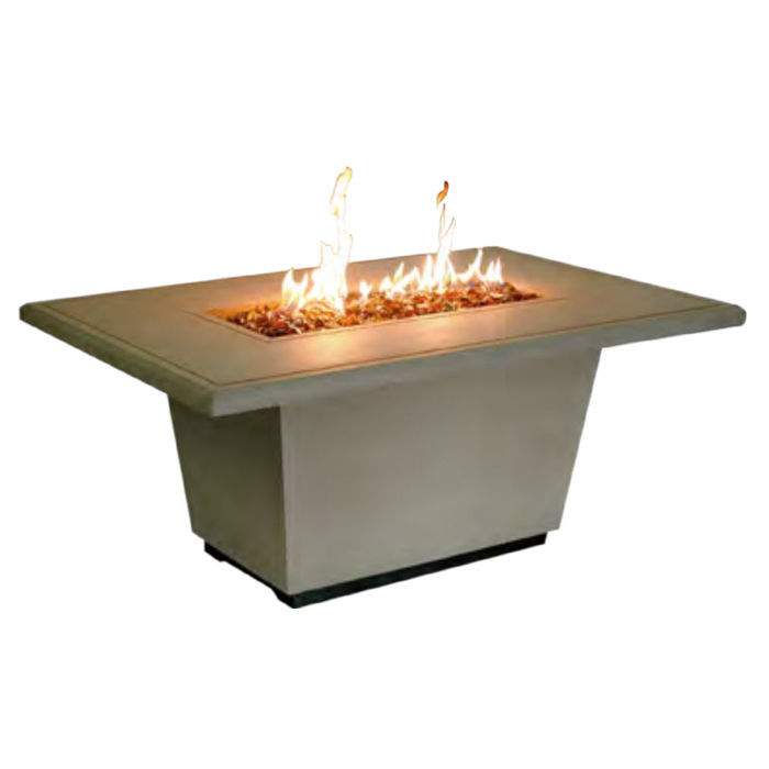 American Fyre Designs Cosmopolitan 54-Inch Rectangle GFRC Chat Height Fire Table