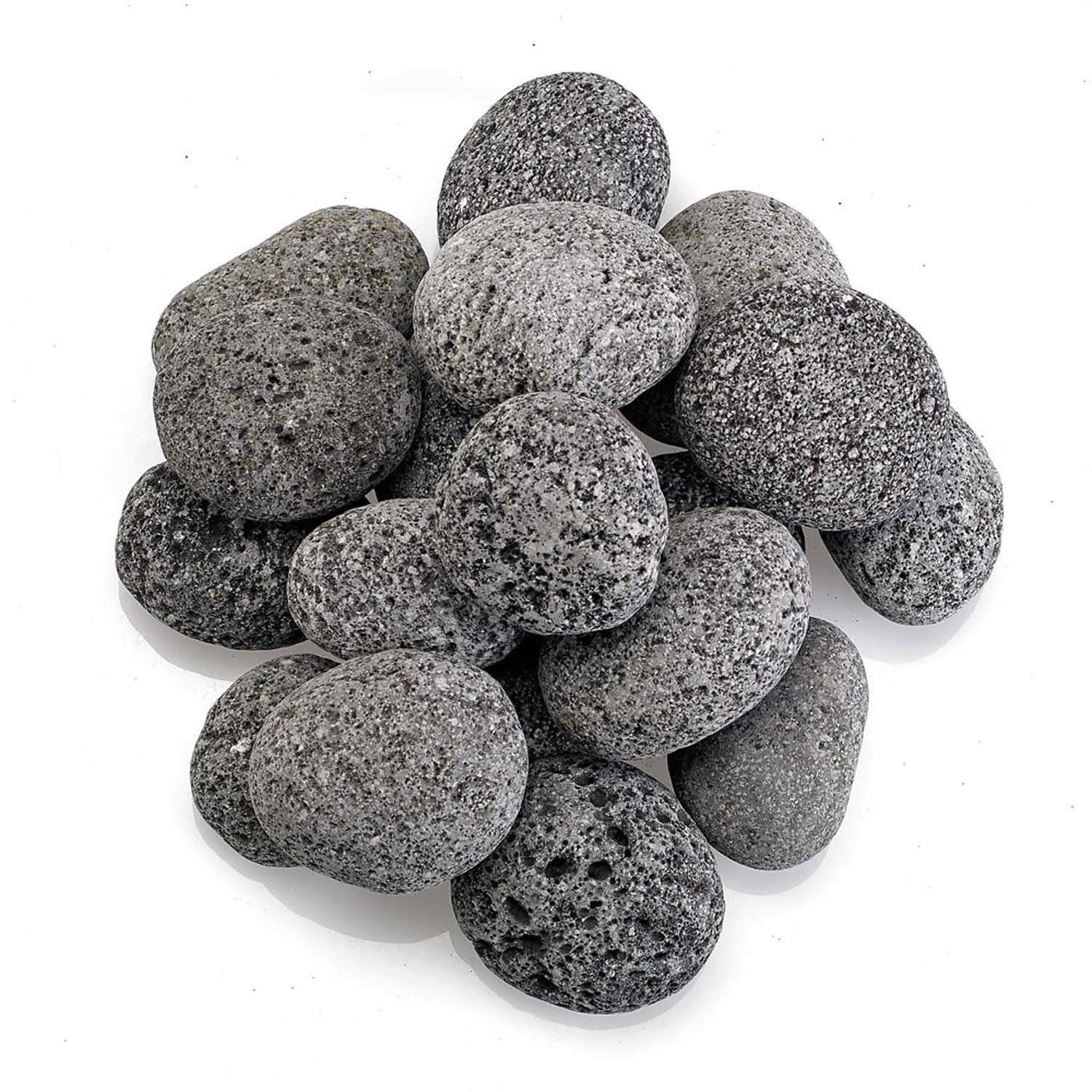 American Fire Glass Gray Lava Stone, 10 pounds, Medium 1-2 Inch