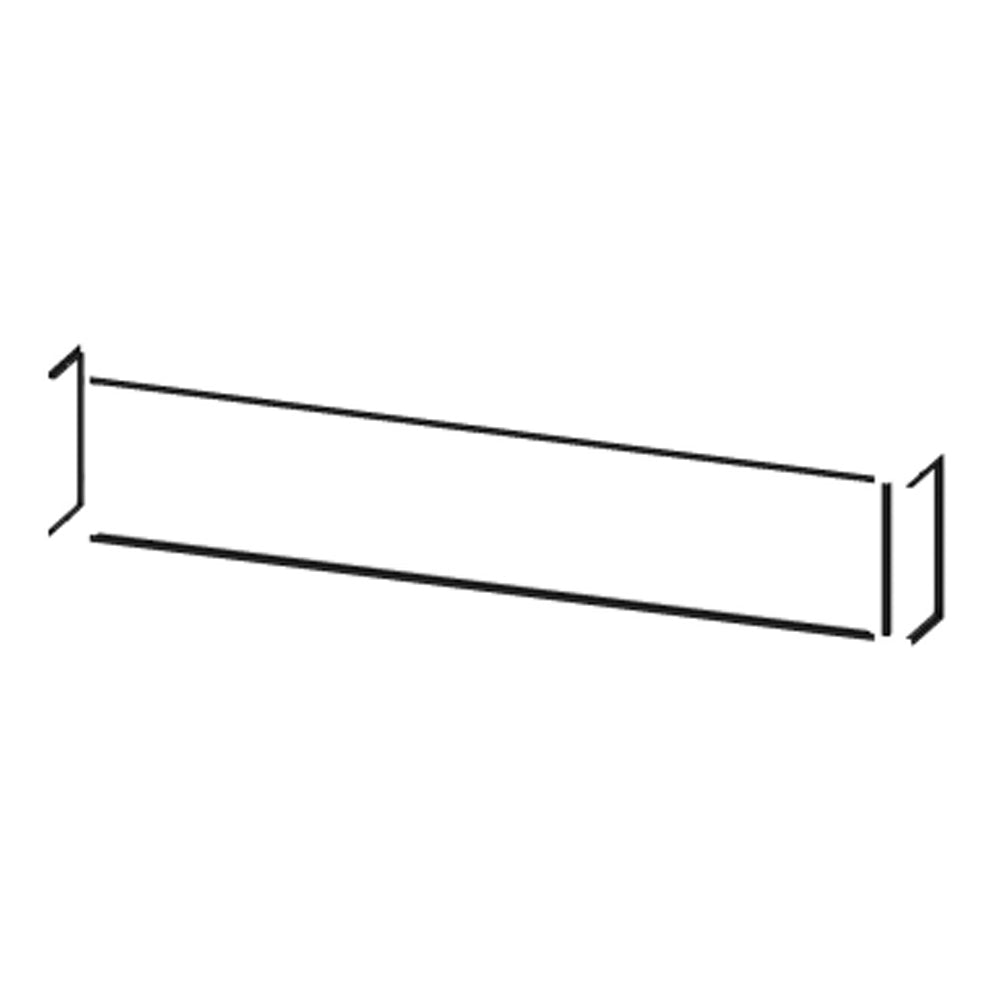 Fireplace trim kit, dark metal rails with side end panels and straight trim bars