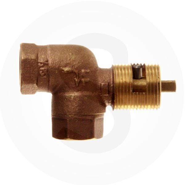Angled gas shut off valve kit with threaded inlet and outlet fittings