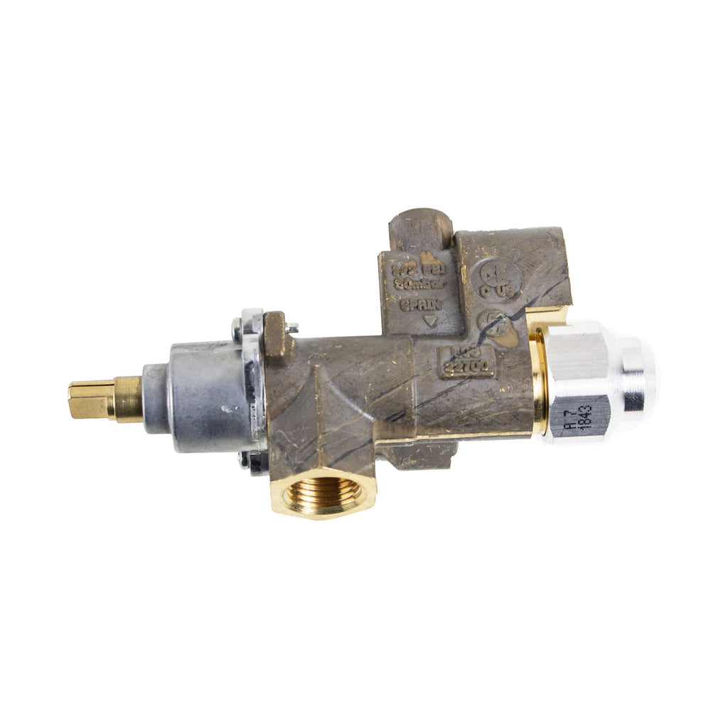 Low-profile pilot valve replacement with brass and steel fittings, threaded ports