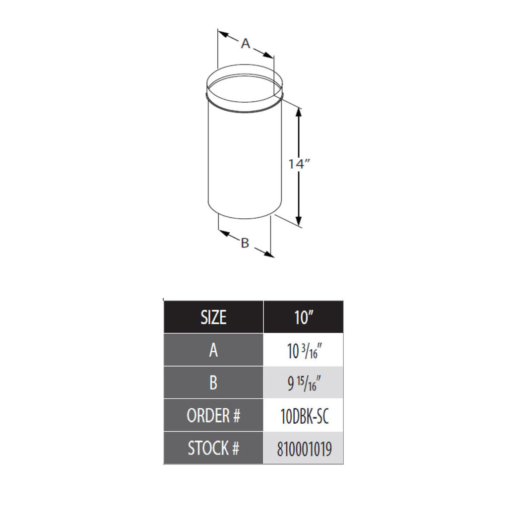 DuraVent DuraBlack Slip Connector, 10-Inch Diameter