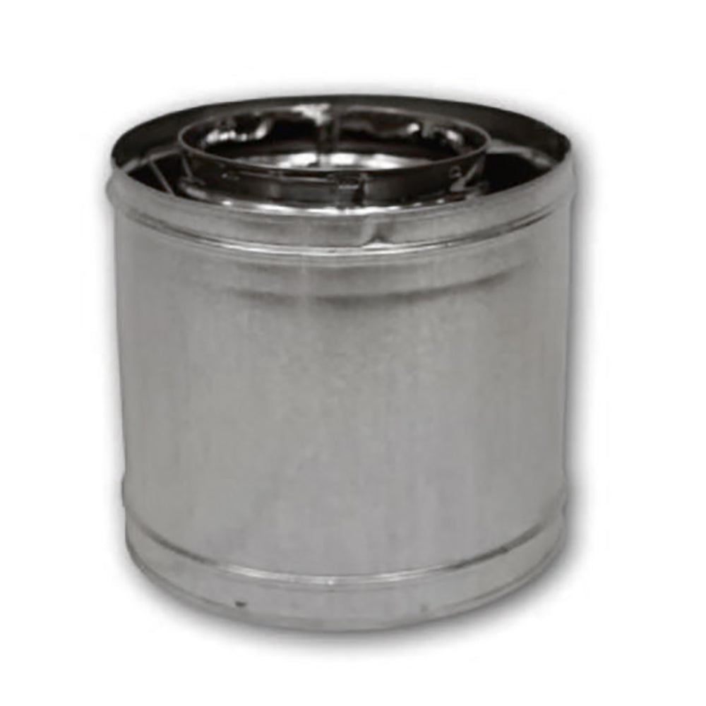 24-inch double wall chimney pipe section with snap-lock rim, silver metal