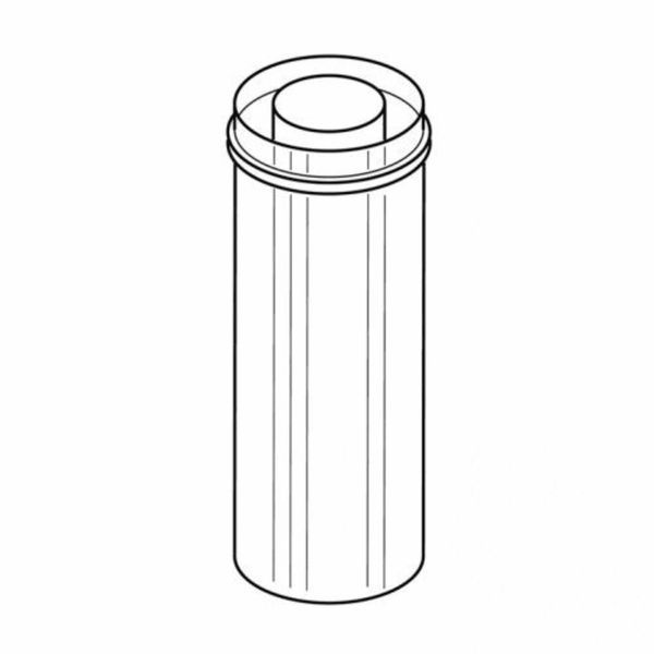 Round stainless-steel chimney conversion pipe with rimmed top