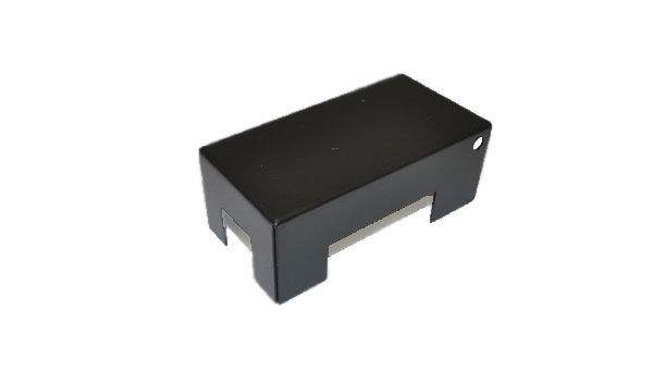 HPC fire heat shield for valve kits, black metal cover with side cutouts