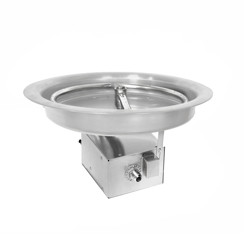 HPC Fire Penta or Round Electronic Ignition Gas Fire Pit Kit with Round Bowl Pan