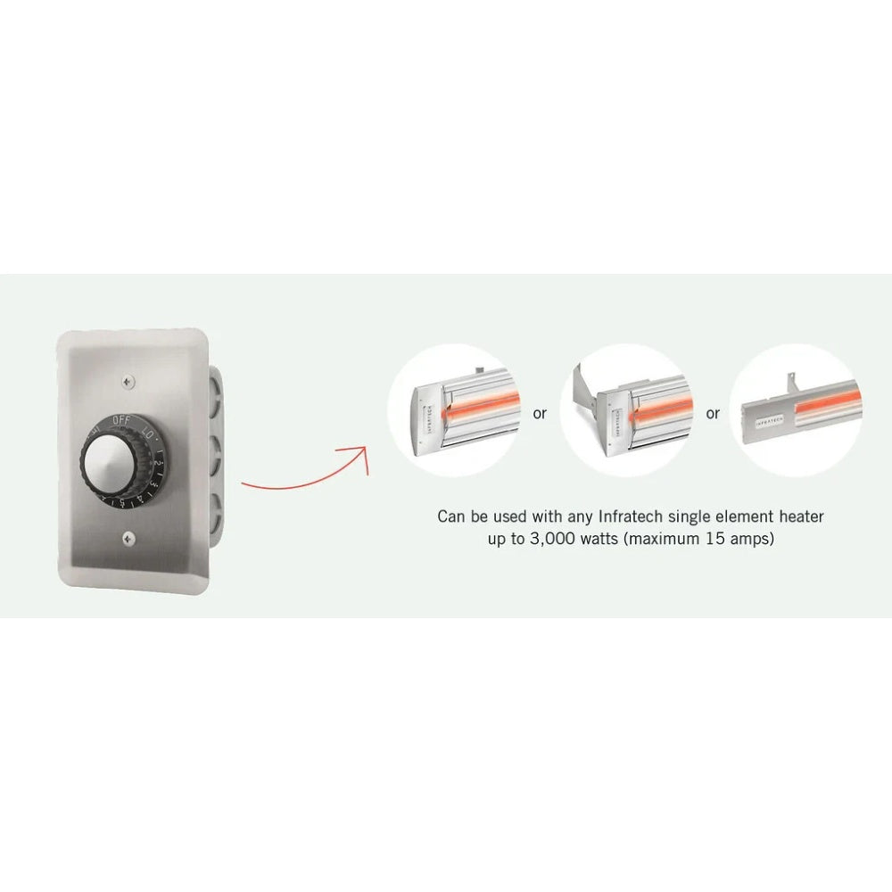Infratech 120V Regulator Single Flush Mount with Stainless Steel Wall Plate