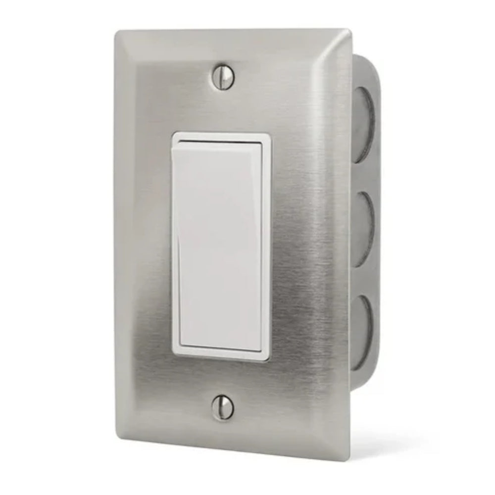 Infratech On/Off Switch Single Flush Mount with Stainless Steel Wall Plate