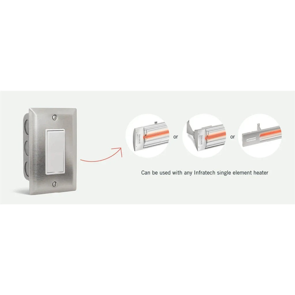 Infratech On/Off Switch Single Flush Mount with Stainless Steel Wall Plate