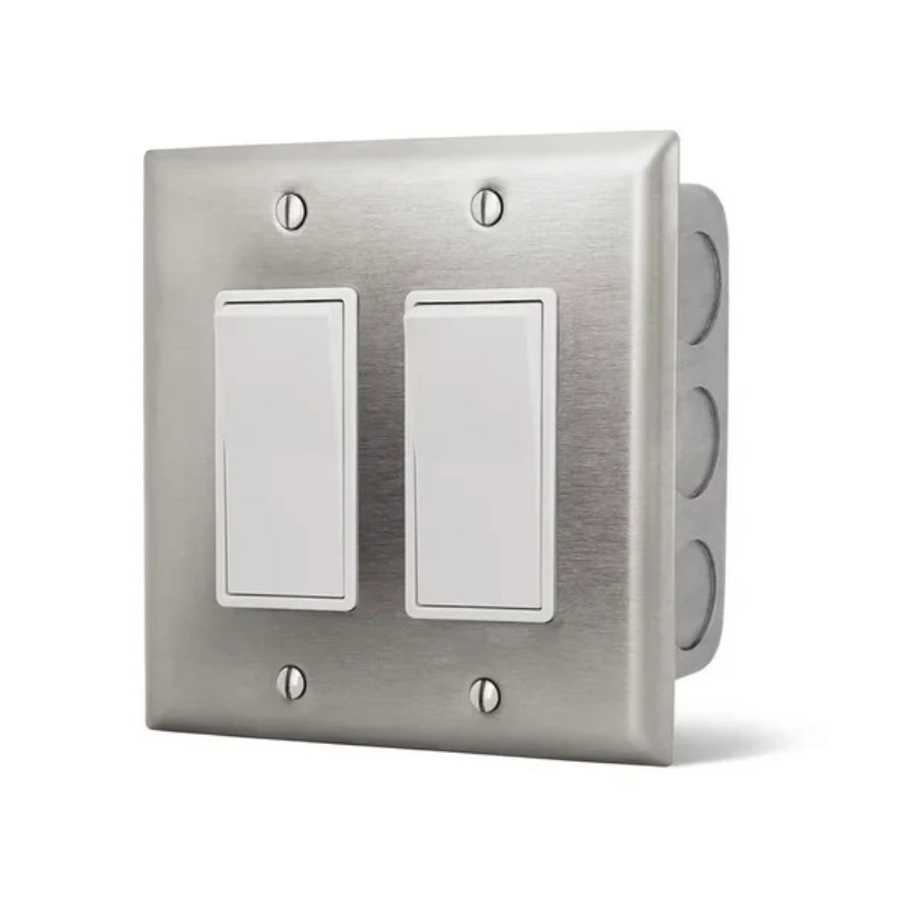 Infratech On/Off Switch Dual Flush Mount with Stainless Steel Wall Plate