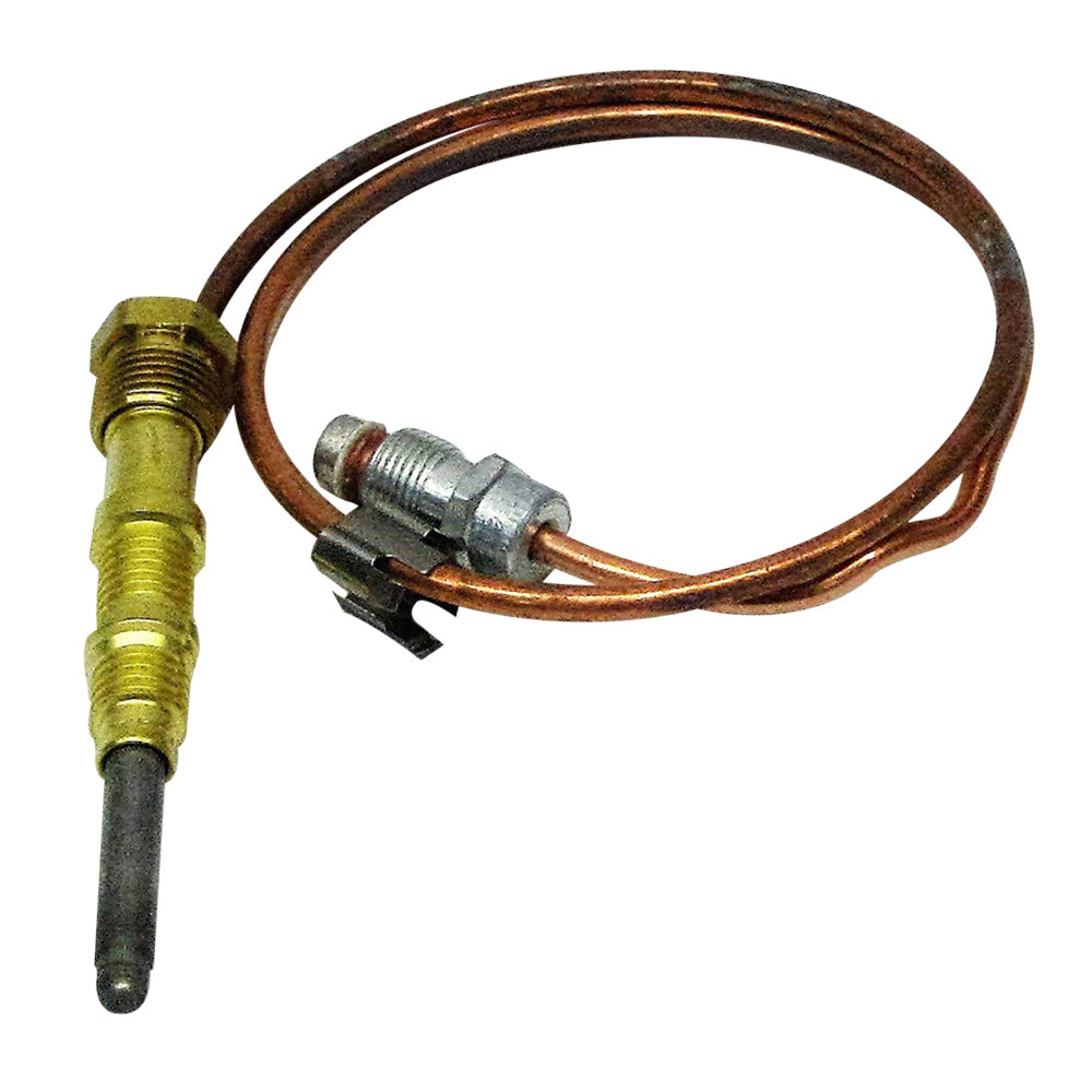18-inch thermocouple with brass threaded connector, copper wire, and metal probe