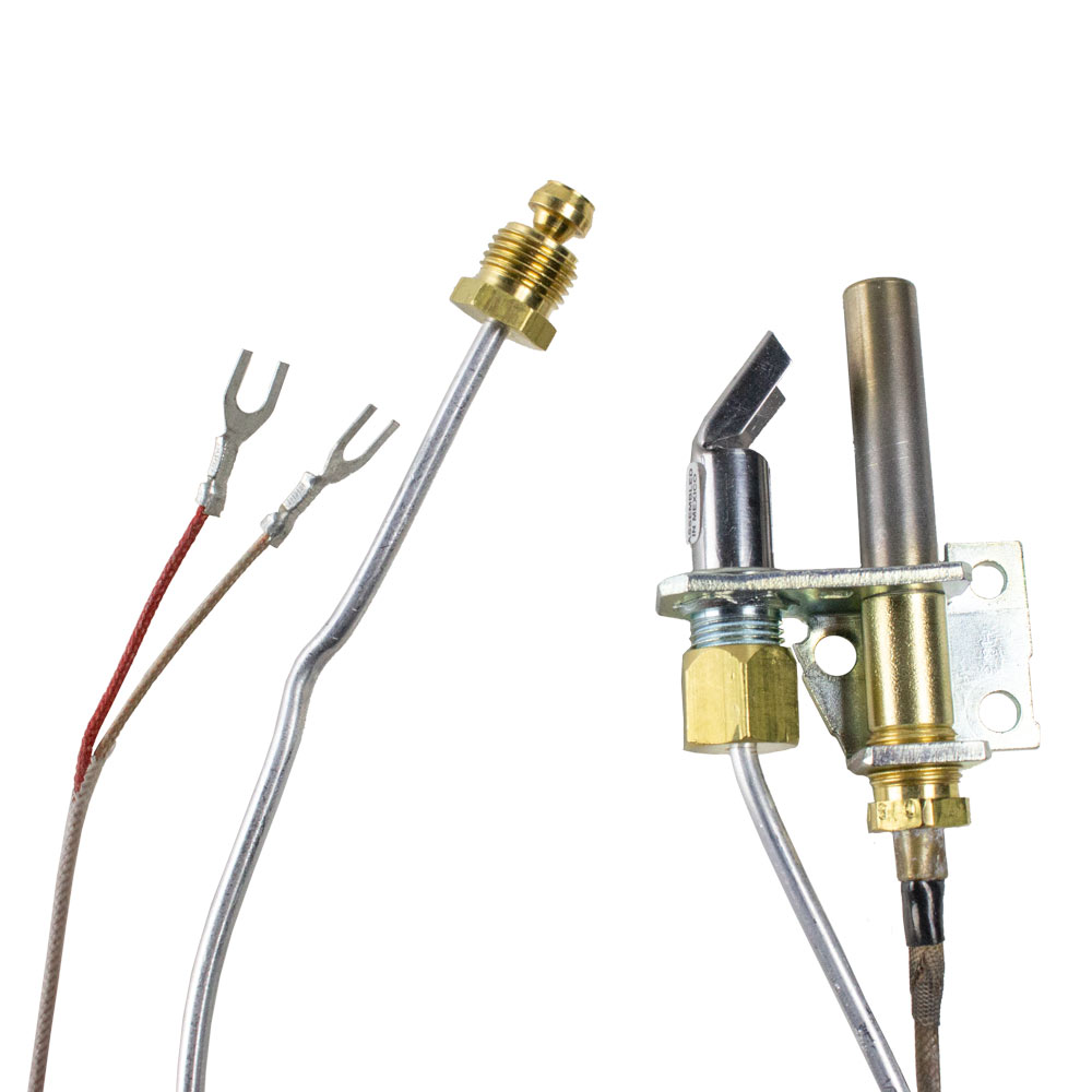Robertshaw 219 millivolt safety pilot assembly with bracket, wires, and probe