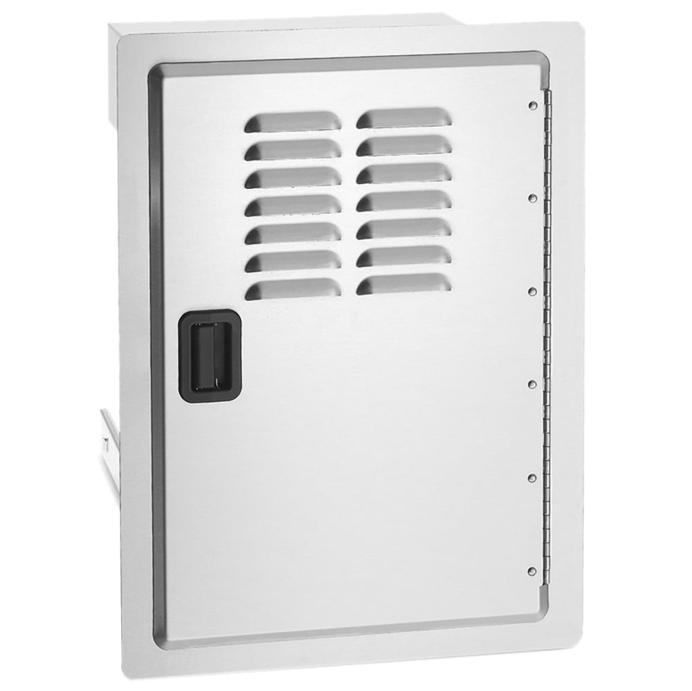 Stainless steel single door with vented panel and latch handle
