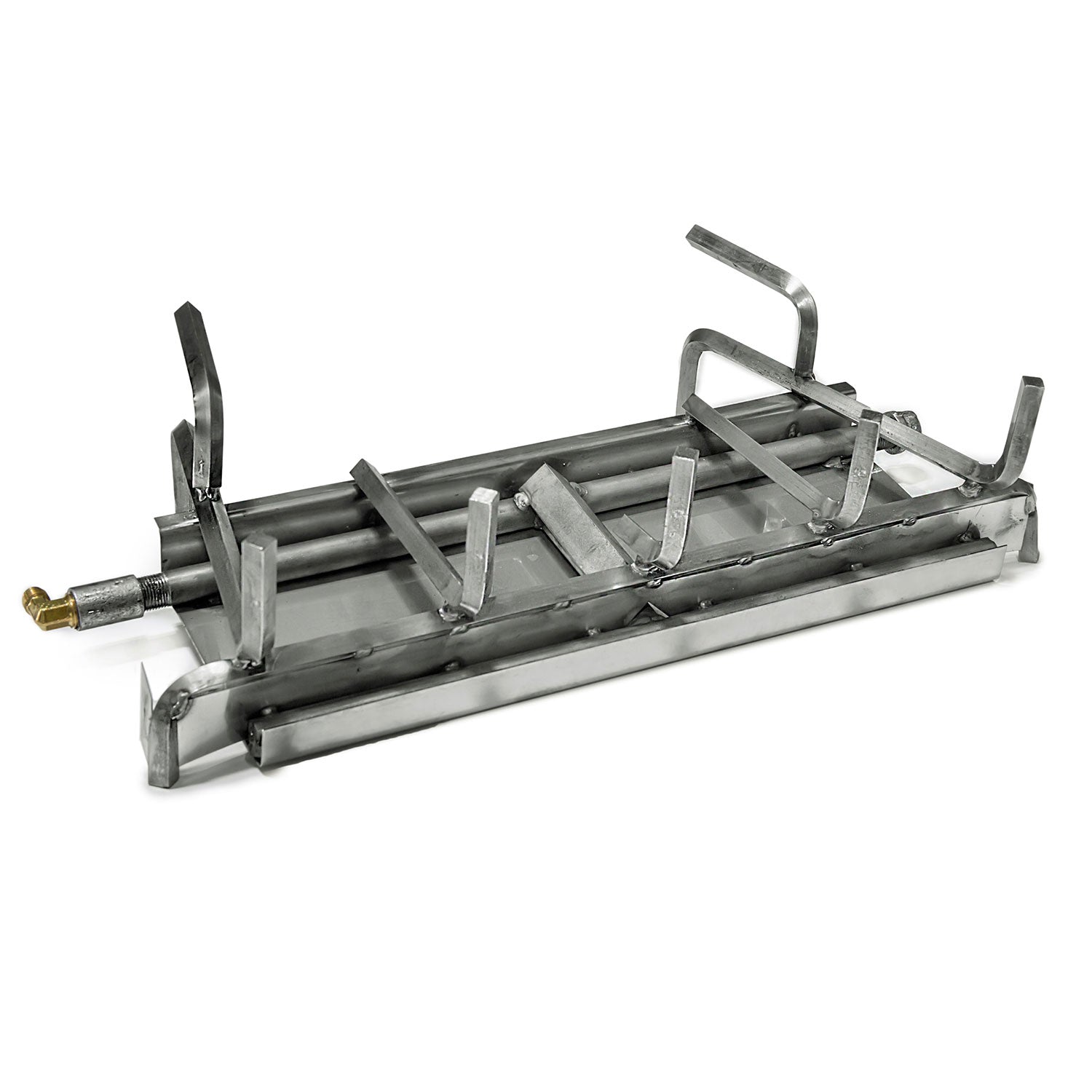 Stainless steel 2-burner system with metal grates and control brackets
