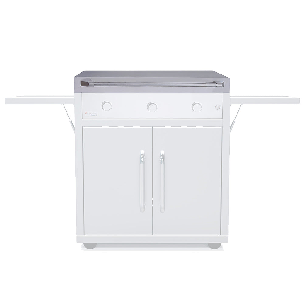 Stainless steel griddle lid panel with side handle and mounting fit