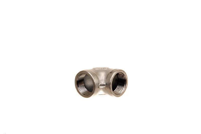 Spotix stainless steel 90° elbow fitting with 3/4-in threaded ends