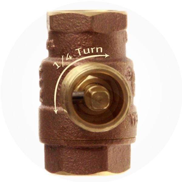 Gas fire pit shut off valve with circular control opening and bronze finish
