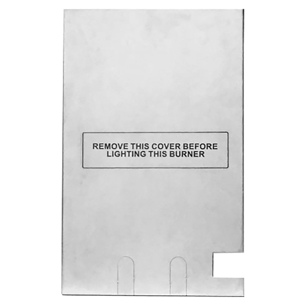 Stainless steel grid cover panel with burner access cutouts