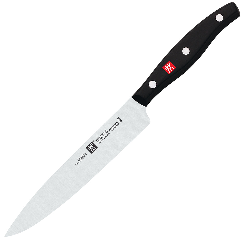 Zwilling Twin Signature 6-inch utility knife with black handle and silver blade