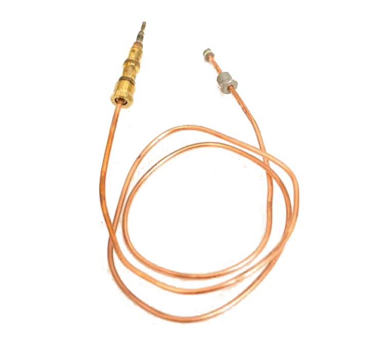 Replacement thermocouple with orange wire and brass connectors, 72 in lead
