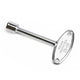 Valve key tool, 24 in, polished chrome, dual 1/4 and 5/16 socket ends