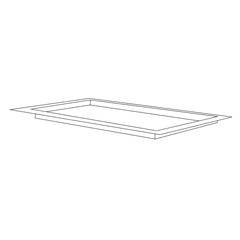 Rectangular metal trim frame for drop-in insulating jacket
