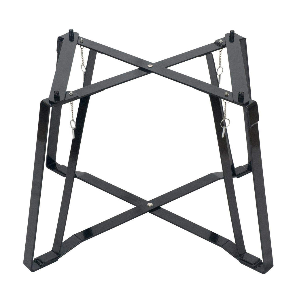 Oval grill base stand with X-braced legs, black metal, for JR 200