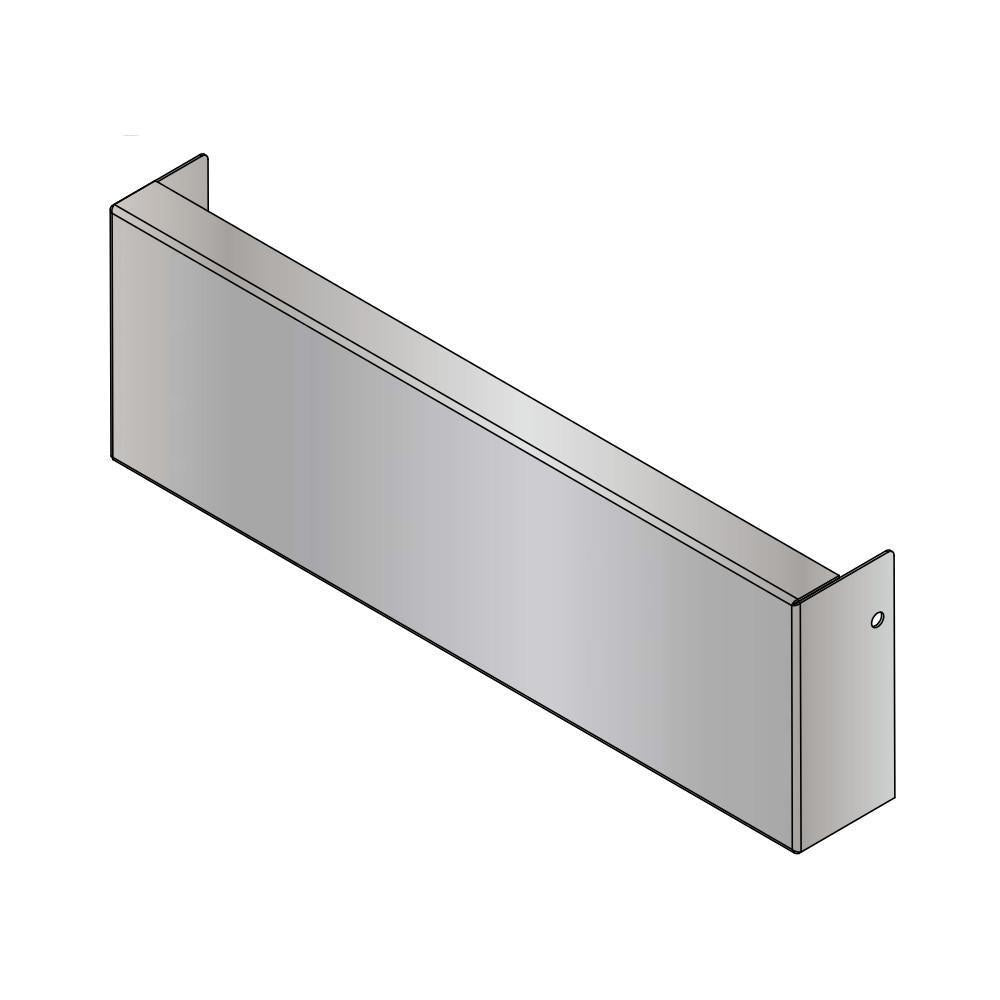 Grill adapter bracket: long metal channel with end plate hole