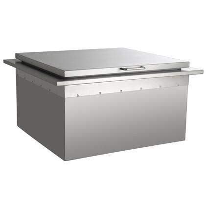 Built-in refreshment center with closed stainless lid