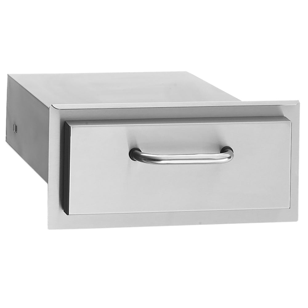 Fire Magic Select single drawer with curved metal handle, rectangular steel box