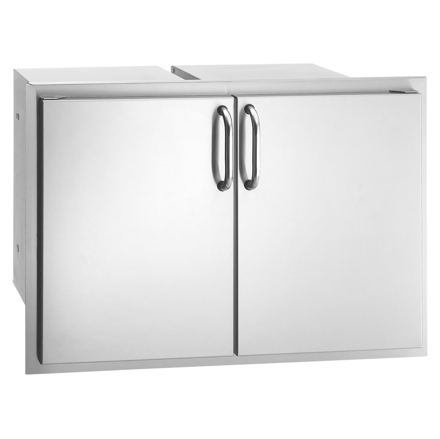 Stainless steel outdoor double cabinet doors with U-shaped handles