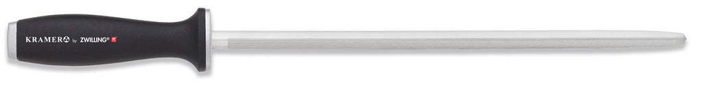 Knife handle and silver blade with black grip and stainless bolster