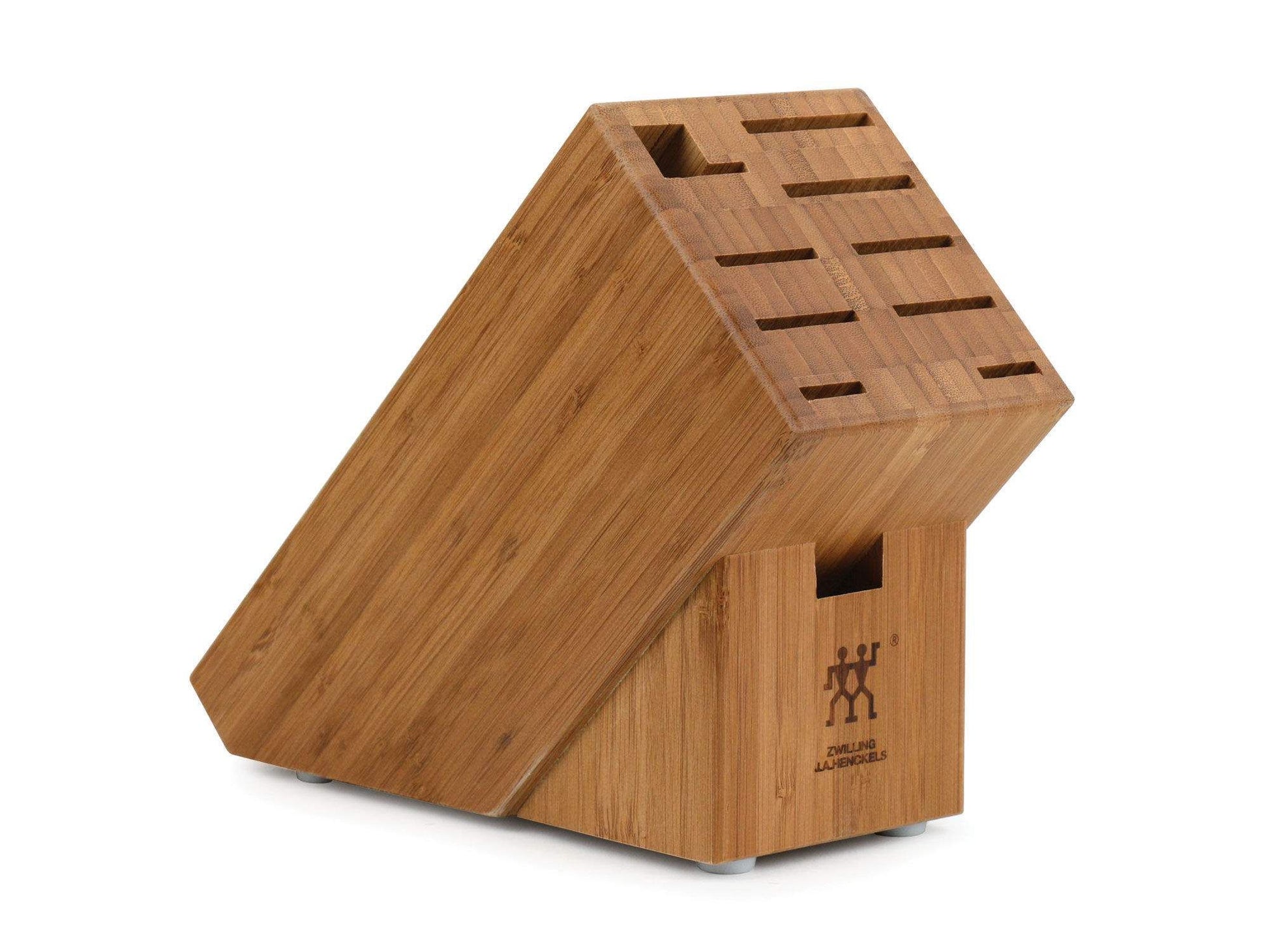 Zwilling J.A. Henckels bamboo knife block with 10 slots, angled view