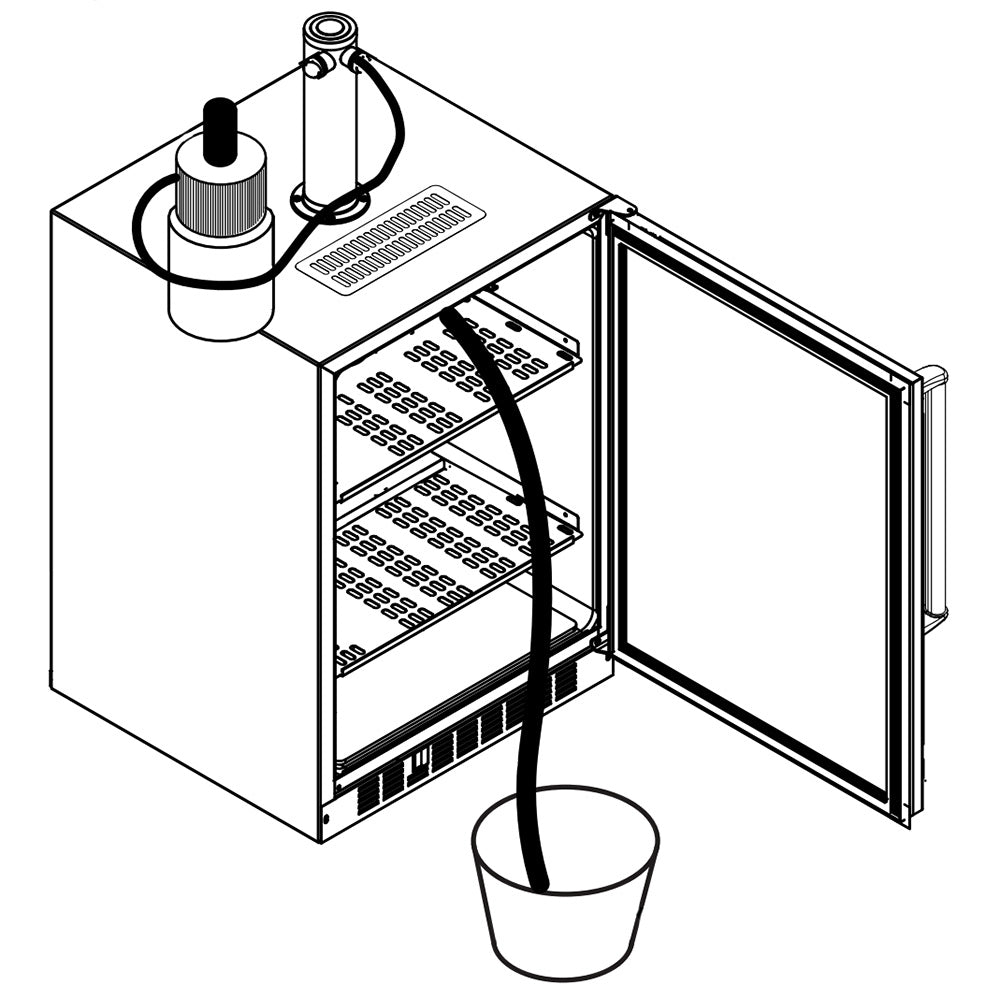 Beer line cleaning kit with pump, tube, mixing bottle, and draining bucket
