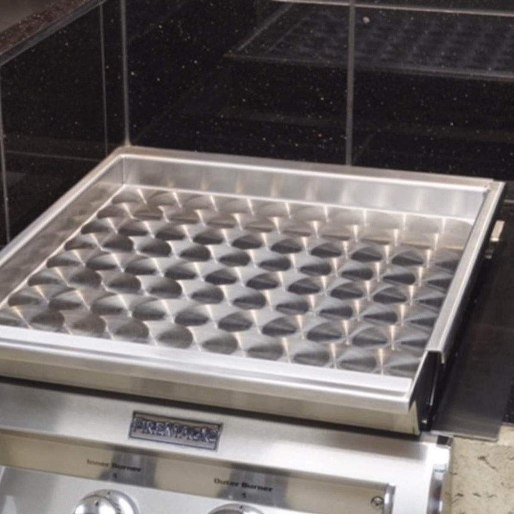 Stainless steel griddle adapter with diamond-pattern cooking insert grate