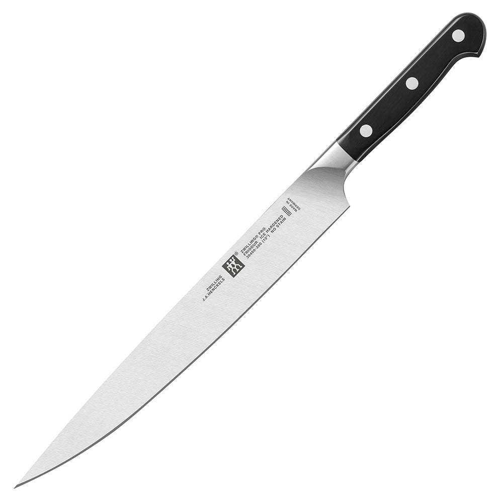 Zwilling Pro 10-inch slicing knife with stainless steel blade and black handle