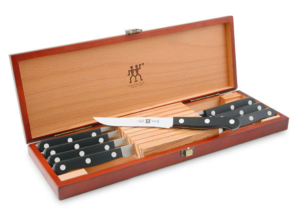Zwilling J.A. Henckels Stainless Steel 8-Piece Serrated Steak Knife Set with Wood Case