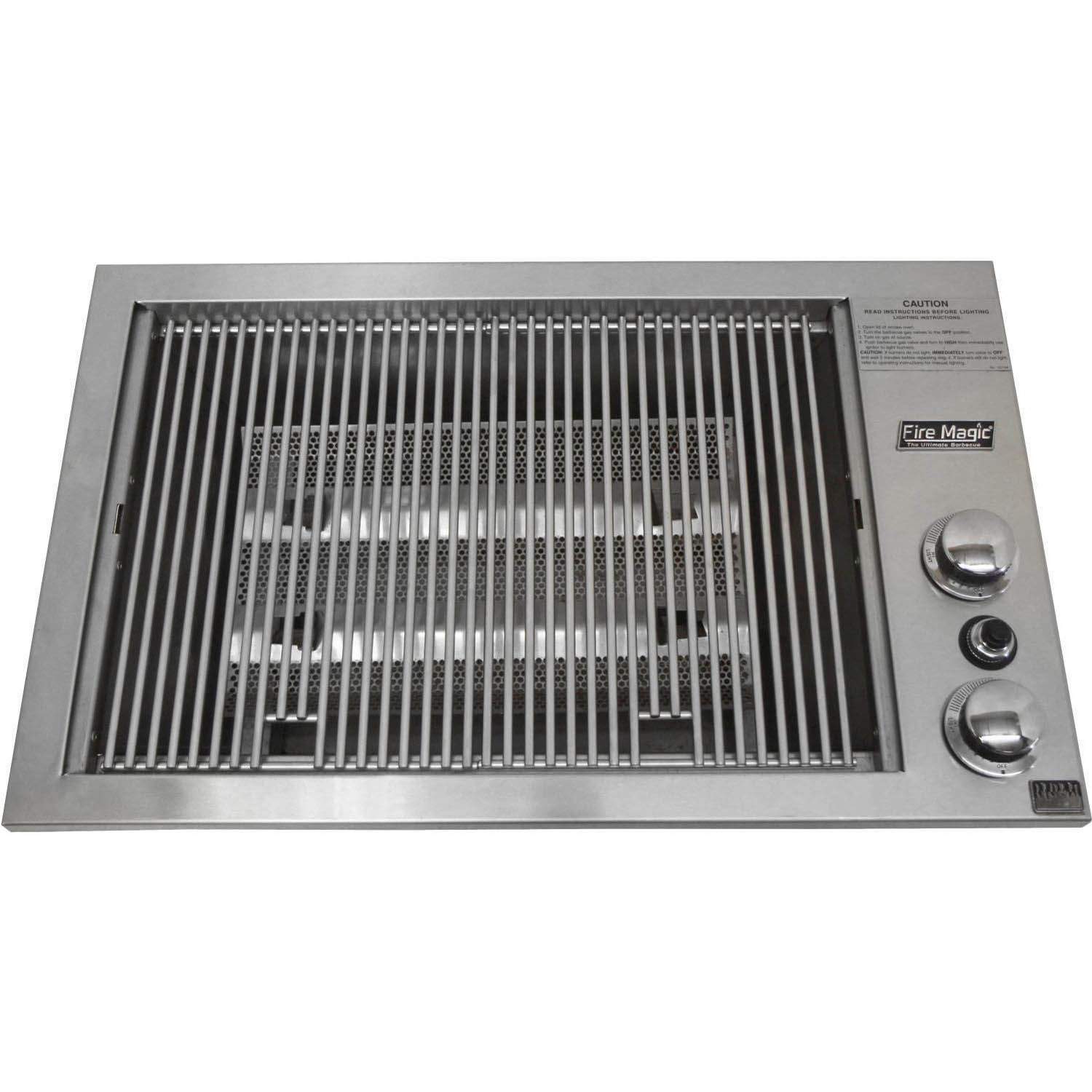 Fire Magic gas grill burner box with stainless cooking grate