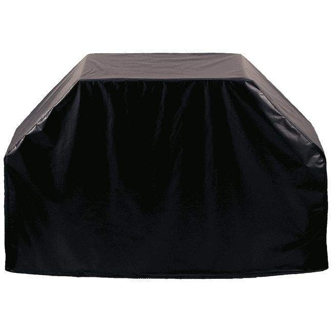 Vinyl grill cover for 4-burner freestanding grill, black, fitted sides and rounded top